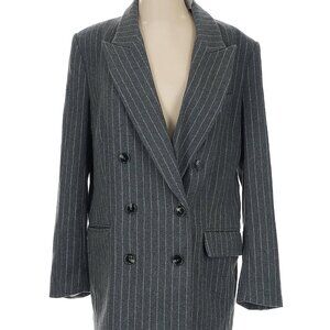 Gray Pinstripe Oversized Wool-Blend Blazer Coat – H&M (New with Tags)